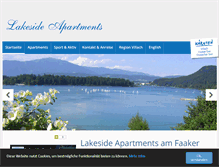 Tablet Screenshot of lakeside-apartments.at